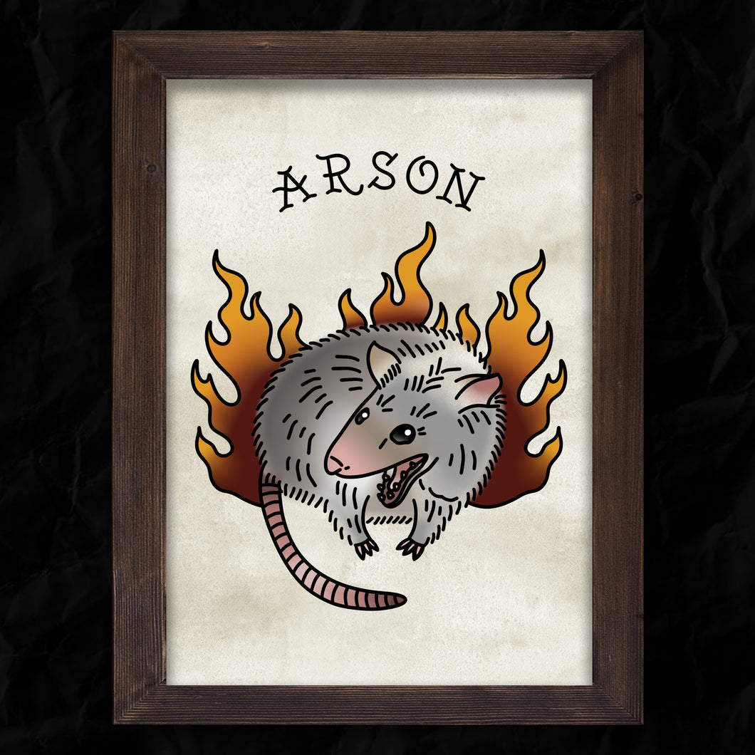 Arson Possum Art Print