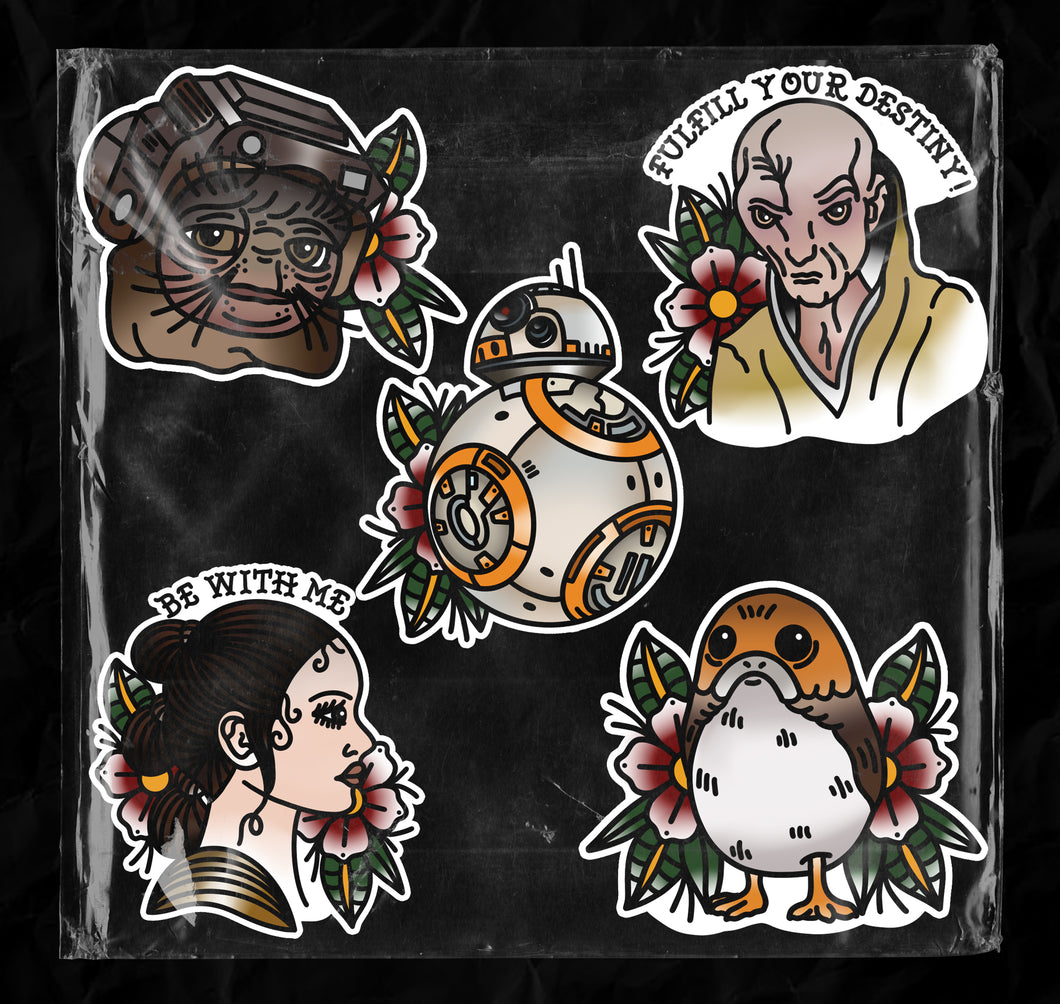 The Skywalker Trilogy Themed Stickers (Individual or Sticker Pack)